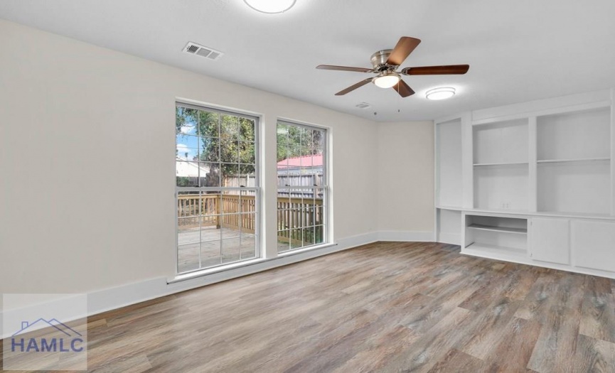 Den/Family Room with Built-ins Shelves