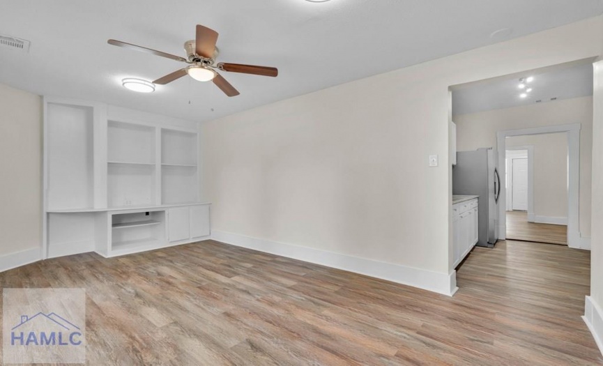 Den/Family Room with Built-ins Shelves