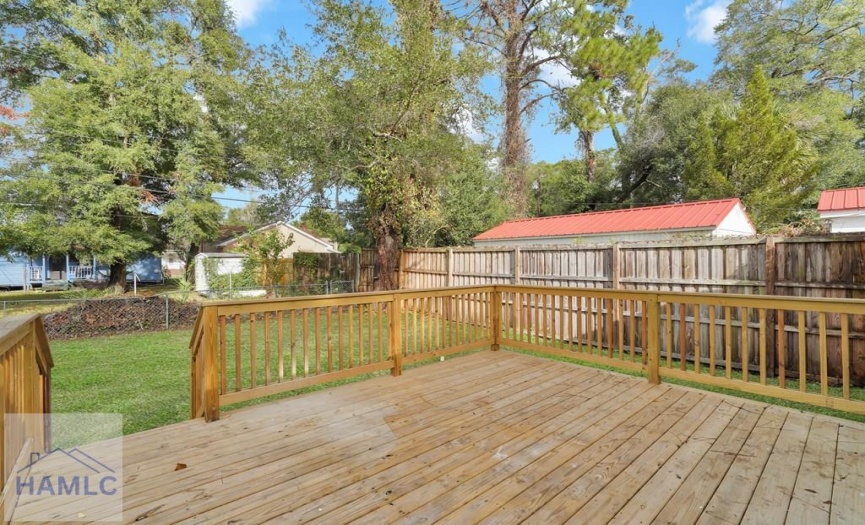 Large wood deck