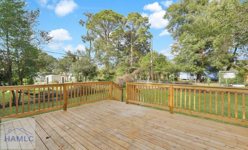 Large wood deck view 2